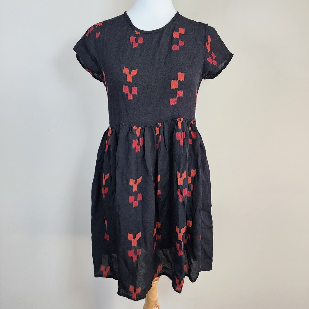 ASOS Dress‎ Womens 6 Mini Black Red Party Vacation Fit Flare Cocktail Event
